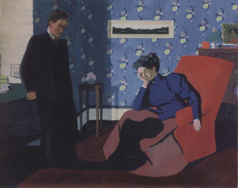 Felix Vallotton Interior with red armchair and figure